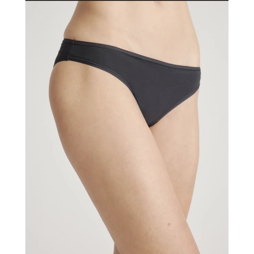 Quince Womens Organic Cotton Bikini Underwear 6 Pack Size S Black Low Rise NWOT